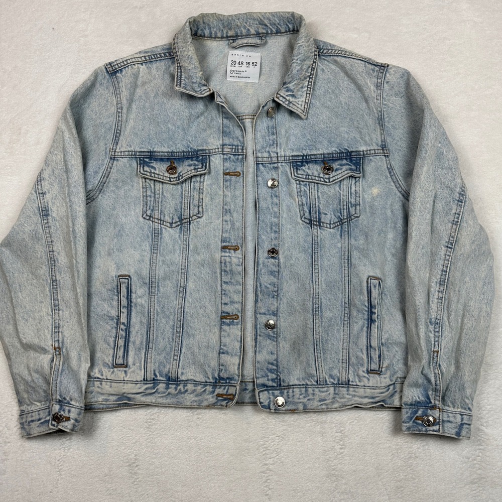 Denim Co Primark Light Wash Acid Wash Cotton Trucker Jacket Womens Size 16 US